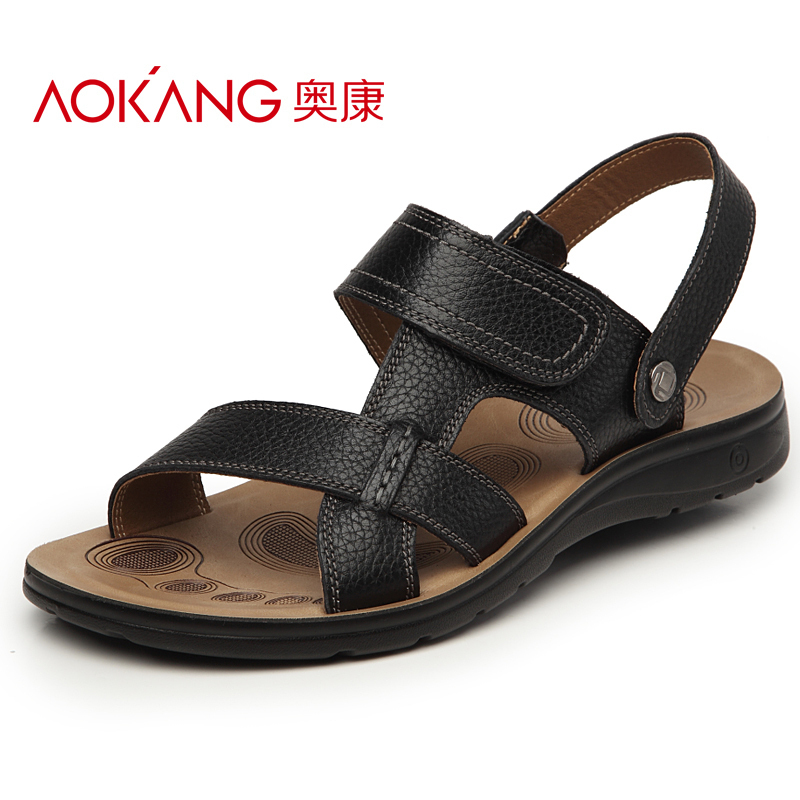 奥康(AOKANG)男士凉鞋夏季透气凉鞋休闲魔术贴软底沙滩鞋 男 奥康(AOKANG)男士凉鞋夏季透...