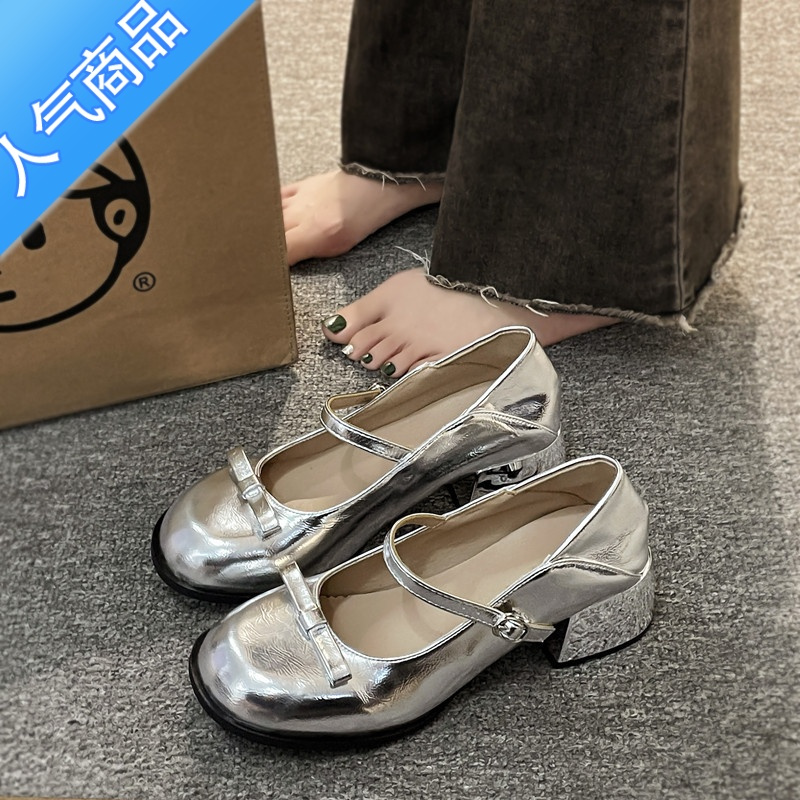 SUNTEK粗跟高跟鞋玛丽珍小皮鞋...